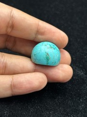 Ancient Near Eastern Sassanid Sasanian Turquoise Intaglio Seal Stamp Dome Bead