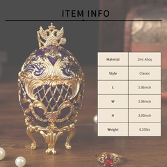 Faberge Egg Trinket Boxes Classic Enamel Hand-Painted Vintage Ornaments Metal…
