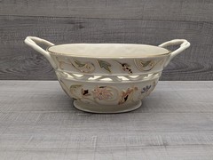 Lenox Gilded Garden Basket Off White Floral Gold Trim Porcelain Bowl Medium.