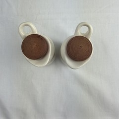 Vintage Vinegar and Oil Ceramic Bottles W/ Cork Stoppers, Japan with sunflowers