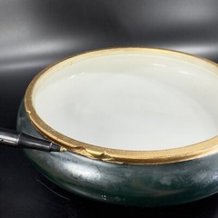Vintage Limoges Porcelain Large Round Jar Box Hand Painted Container France Vtg
