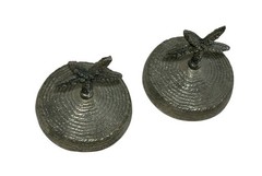 2 Set Vintage Cast Aluminum Paperweight Accent Jar Candle Topper Starfish T215