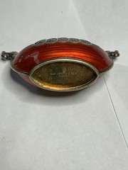 SOLID STERLING SILVER ANTIQUE with enamel and gilding Boat Viking Norway
