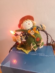 Boxed Lighted Harvest Garland Scarecrows Sunflowers Orange Light Set W/ Box Avon