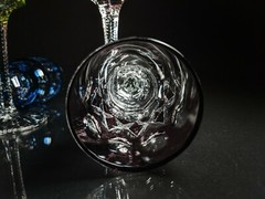 Faberge Na Zdorovye Crystal Colored Cordial Glasses 5 3/4″ H x 2″ at rim NIB
