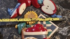 Vintage HOMCO Interiors Kitchen Decor w/ Apples, Pie and Sunflowers #7626 #3733