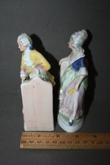 VINTAGE GERMANY MARKED VICTORIAN COURTING COUPLE CERAMIC BOOKENDS MARKED 18818
