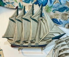 Vintage Burwood Nautical Clipper Ship Wall Plaque Set – Set of 4 – Made in USA