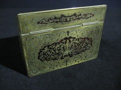 Antique Edwardian Boulle Stationery Box Asprey London Brass Scrollwork c. 1900
