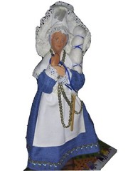 Vintage Santons France Pottery Art Doll Old Woman by Yolande 12″ Tall VGC
