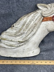 antique horse head hanging large 25 inch cast metal carousel piece original 1920