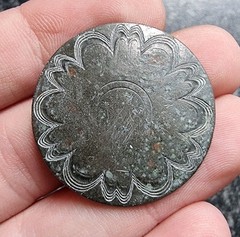 Georgian Button Decorative Pewter / Tombac 18th Century Detecting Find Antique