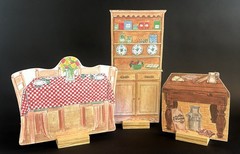 Vintage 1990’s~Bethany Farms~Wood Peg Paper Doll~Wooden Kitchen Set
