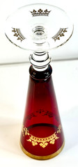 Champagne Glass -Gilded Cranberry -The Jewel House-Germany Antique/Vintage