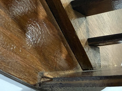 Vtg MCM Wood Crescent Moon Staircase Shelf *READ*