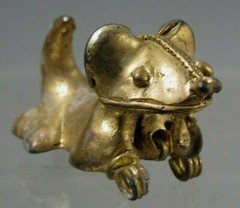 Fine Pre Columbian STYLE Tairona Tumbaga Feline Pin/Pendant Effigy ca. 20th c.
