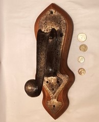 1890s ART NOUVEAU vtg english arts & crafts curtain rod towel hat coat rack oak