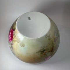 Limoges W.G. & Co France Hand Painted Floral Jardiniere Cachepot 11”W X 7.5” T