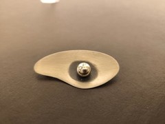 925 Silver Vintage Orb Brooch MCM Otto Robert Bade Modernist Design