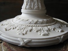 WEDGWOOD 19 C. XRARE VERY ELABORATE PARIAN WITH TROPHIES CANDLESTICK LOOK