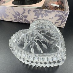 Wedgwood Full Lead Clear Crystal Heart Shaped Candy Potpourri Dish New In Box