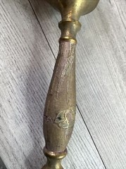 Vintage Unbranded Hand Painted Floral Brass Bell 9.25”