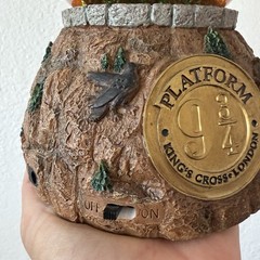 Harry Potter Journey to Hogwarts Illuminated Glitter Globe Bradford Exchange COA