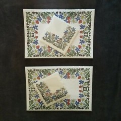 Rare Swiss WIDA Paper Vintage Serviettes & Swiss Placemats 25 Floral 2 Packs