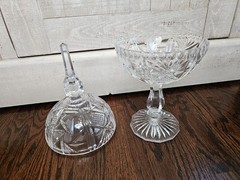 Vintage 15″ Heavy Cut Crystak Glass Apothecary Jar/Candy Dish. Excellent Cond.