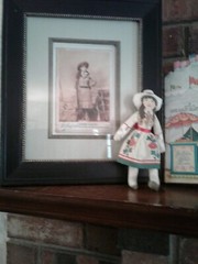 Annie Oakley Photo of Gilbert & Bacon Card + Hallmark Famous American Cloth Doll