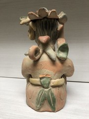 Antique Pre-Columbian Maya Mexican Red Clay Terracotta Pottery Figurine 9”