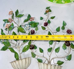 Vintage Ugaco Metal Floral Wall Decorations