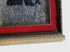 Vintage,Handmade Metal Wall Art, LAO.PDR-Laos Landmarks Framed Decor,15×10.5×1.5