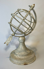 Distressed Armillary Globe Sphere Arrow Lightweight Unknown Metal Decor