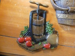 Vintage Homco 3-Piece Wall Decor Set – Cast Aluminum – Apple Cider Press, Corn S