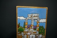 Mid Century Greece Greek Art Wall Décor Tile Terra-cotta by Angelo Tsakirakis