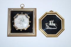 Sungott Art Studios NY Lot of 2 Limoges Cameo Framed Art Décor 8×8 and 7×7