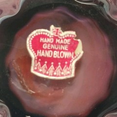 Vintage MCM Art Glass Amethyst Lavender Swirl Heart Bowl Ruffled Hand-Blown Dish