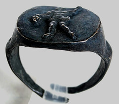300 BC Ancient Roman Silver Ring Bacchus god of wine, winemaking, fertility