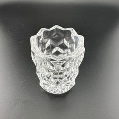 Fostoria American Cube Clear Glass Toothpick Holder Manganese Glow Vintage