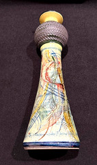 VTG Barocco Valbonne France Faït Main Handmade Art Pottery Vase 11″ H Enameled