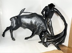VNTG 1968 Syroco Dart 7126 Matador Bullfighter & Bull Plastic Wall Plaque 32×20”