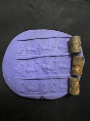 3 pcs Rare Ancients Sumerian Historical Stories Intaglio Jasper Stone Cylinder