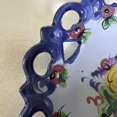 Vintage Colorful Vestal Portugal Blue Floral Decorative Wall/Plate B3