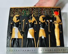 Ancient Egyptian Anubis & Hathor Wall Relief Plaque Made in Egypt