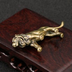 Brass Lion Figurine Statue House Office Table Decoration Animal Figurines Toys *