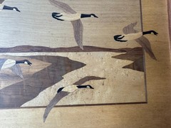 Vintage Creative Woods NY “Ducks In Flight Scene” Marquetry Artwork