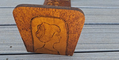 Antique Art Nouveau Expanding Bookend Wood Slide Flemish Folk Art