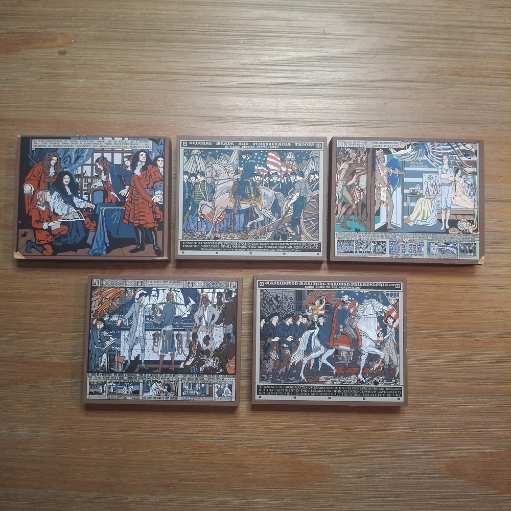 Lot 5 The Cat’s Meow Village Violet Oakley PA Capitol Murals Wood Art Blocks