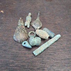 RARE Lot 9 Antique Bronze Near Eastern Beads pendants Artifacts from Afghanistan